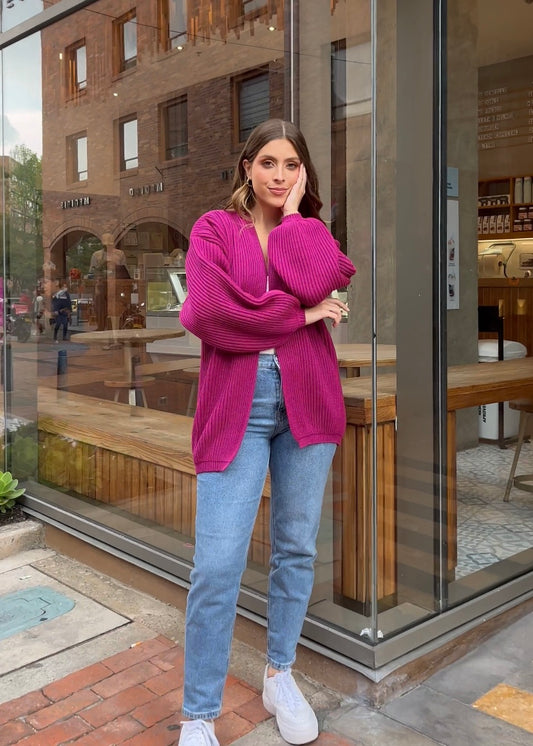 Cardigan Olivia - Magenta (Pre-Orden)