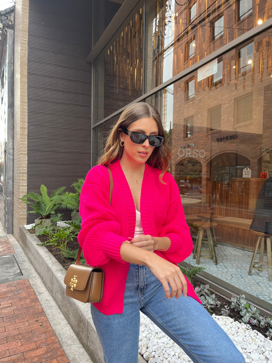 Cardigan Nevada - Fucsia (Pre-Orden)