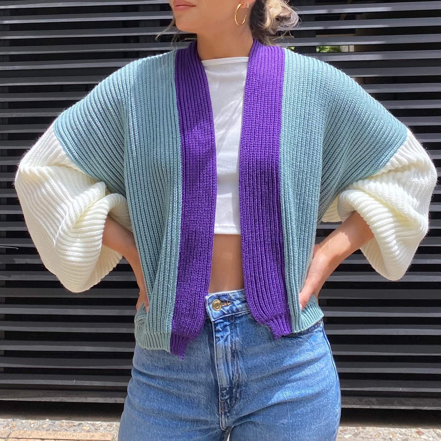 Cardigan Victoria - Morado y Verde